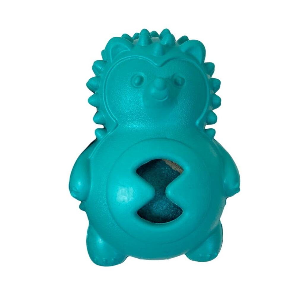 NIB Friends Forever Squeaky Dog Toy Tennis Ball Tough Natural Rubber Teal